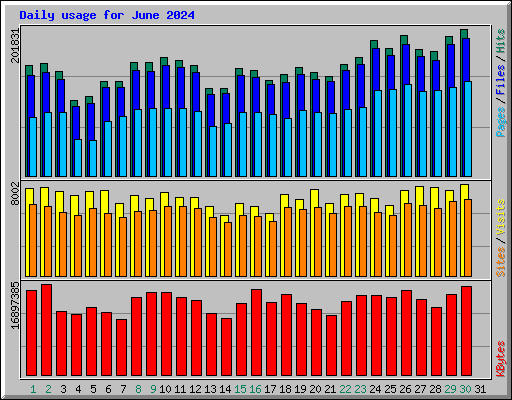 Daily usage for June 2024