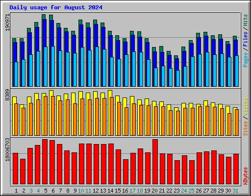 Daily usage for August 2024