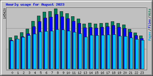 Hourly usage for August 2023