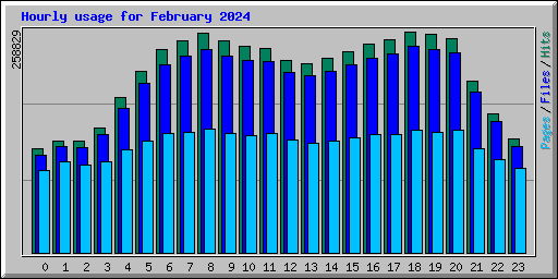 Hourly usage for February 2024